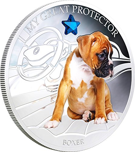 2013 Фиџи-Кучиња &засилувач; Мачки-Ослободување 1-Мојот Голем Заштитник-Боксер - 1оз-Сребрена Монета - Unc 2 Нециркулирани