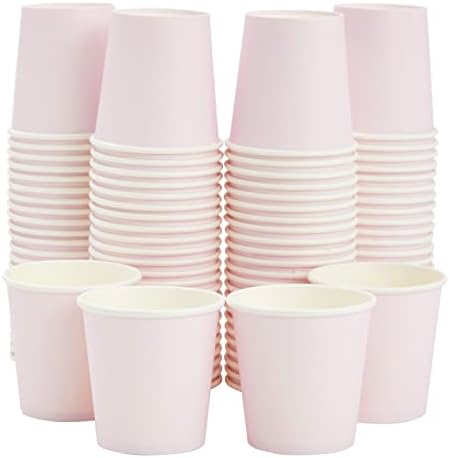 Sparkle и Bash 100 пакувања за еднократна употреба мини хартиени чаши за еспресо, миење на устата, чај, кафе