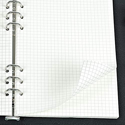 135 листови Планинер за полнење хартија 5мм квадратни инсерти хартија A5 6 дупки за врзивно средство за мрежна мрежа за дневник