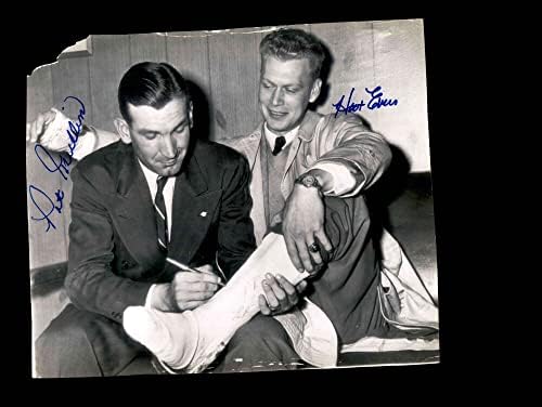 Hoot Evers Pat Mullin потпиша 1946 година 7x9 Детроит Тигерс Оригинална жица Фото Аутограф