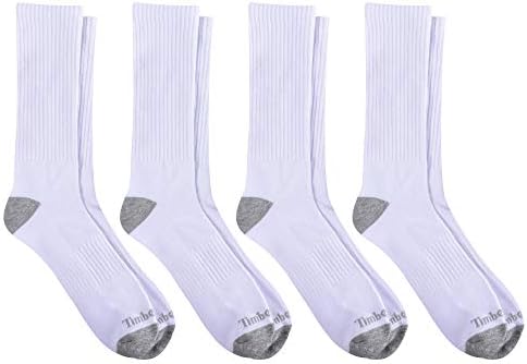 Тимберленд Машки 4-Спакувајте Целосни Амортизирани Чорапи На Екипажот, Бели, Една Големина
