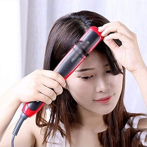 WSSBK керамичка коса затемнувач четка за коса Електричен топол чешел со рамен железо дигитално греење анти-статичко алатка