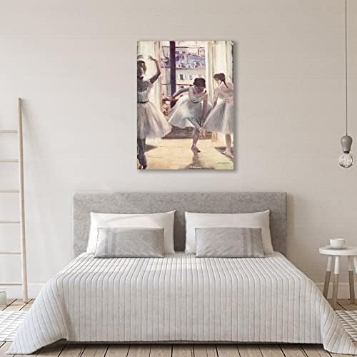 123 живот Постер Едгар Дегас - Три танчери во салата за вежбање од Едгар Дегас Импресионистичките слики платно wallидна уметност за девојче спална