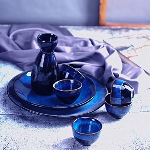Luxshiny прибор поставува сјај за усни сет чај чај сет керамички шише, јапонски сад сино шише Sake Sake Saki шише за дома суши продавница за ресторани керамички садови за вече