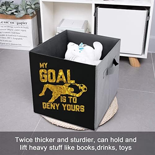 Мојата Цел Е Да Го Негирам Твоето Фудбал Големи Коцки Канти За Складирање Склопувачки Платно Кутија За Складирање Организатори На Плакарот