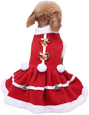 Облека за чад за девојки Божиќно палто елек цврсто куче топол фустан, миленичиња дуксер Божиќна боја миленичиња облека за домашно милениче облека