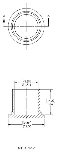 Caplugs QC261ak1 пластично директно странично капаче за алатка до капаче со големина 1-3/4 c-26, pe-ld, to cap Thread Size 1-3/4, црвена