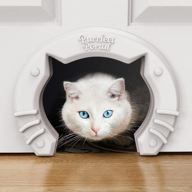 Врата За мачки Вградена Внатрешна Врата За Домашни Миленици За Мали, Средни и &засилувач; Големи Мачки-Врати За Мачки За Внатрешни Врати-Пропусница За Дупки Одговар