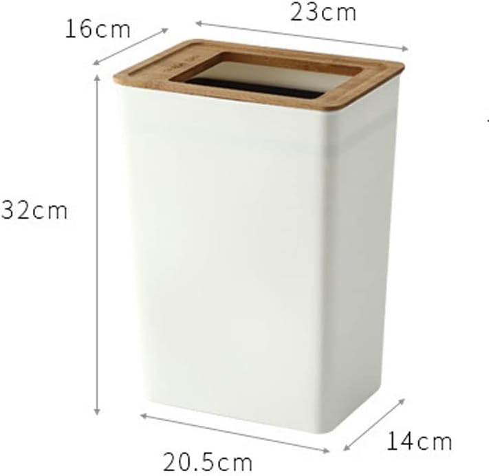 XWWDP Едноставен бамбус покритие за отпадоци од пластична канцеларија кујна дневна соба спална соба бања креативна корпа за хартија