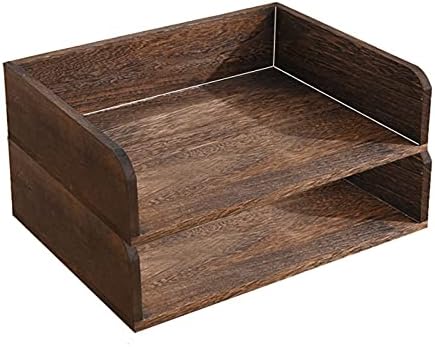Lucbei Basket Storable Stacable Wooden Tabletop Организација за складирање канцеларија за канцелариски кутии за лаптопи, датотеки,