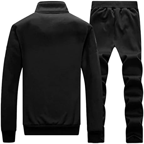 Man Zhuer Manights Tracksugs Full Zip Sum Casue Casual Stand Cugall Long Sports Sports Sports 2 парчиња облека за џогирање плус големина