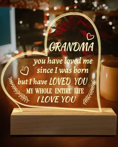 Hiipeenow Баба Подароци Од Внуци, Врежано Ноќно Светло 15 * 19 СМ, Роденденски Божиќни Подароци За Денот На Мајките За Баба, Нана,