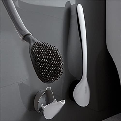 ГЕНИГВ Силиконски Тоалет Четка И Држач Компактен Ѕид - Монтиран Комплет За Чистење Комплет За Чистење Алатки За Чистење (Боја: Д, Големина