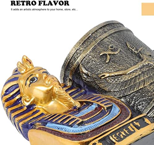 Организатор на пенкало Десктоп Пен за држач за молив: Египетски фараонски пенкало Организатор смола Пен Контејнер шминка за шминка Организатор