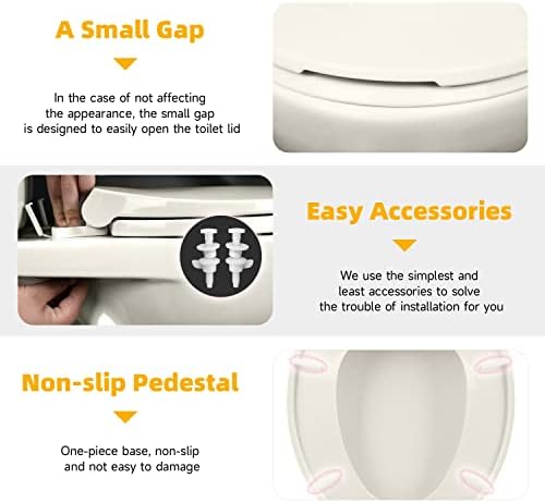 Тркалезно тоалетно седиште, бавно меко тивко блиску, задебелување инженерски пластика, без wiggle никогаш не се олабавувајте, лесни за инсталирање