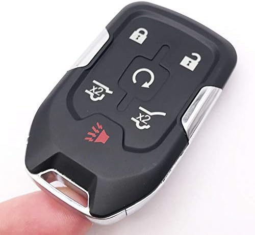 6 копчиња за замена на клучот за насловната страница на FOB се вклопува за 2014 2015 2017 Chevrolet Chevy Suburban Tahoe GMC Yukon Cellless