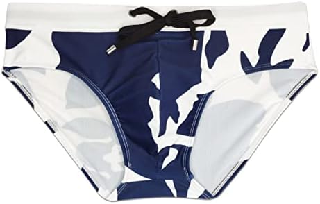 Летни брифинзи за пливање за мажи плус големина бикини спортски костими за капење машки меки графички печати лесни стебла за пливање за мажи