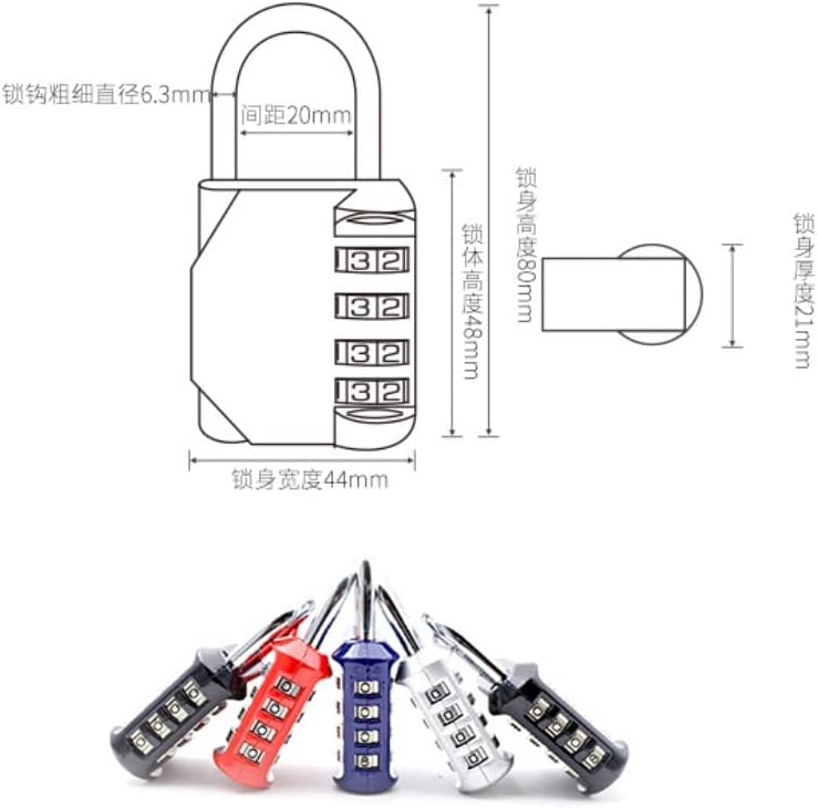 SDGH Преносен куфер за патувања 4 бирање цинк легура код на врата без клуч за заклучување на багаж за отворено комбинирано катанец