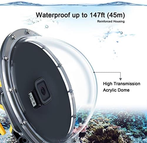SOONSUN DOME PORT за GoPro Hero 8 Black Camera, 6 инчи нуркање подводни леќи со купола за нуркање со прибирање на куќиште за куќиште