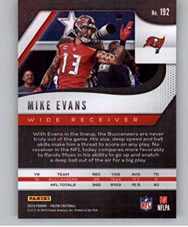2019 Panini Prizm 192 Mike Evans Tampa Bay Bay Buccaneers NFL Football Trading Card