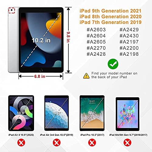 TSQQST iPad 9 -та генерација случај Пинк за деца девојчиња жени 2021 | iPad 7 -миот 8 -ми генекција кутија со заштитник на стаклен