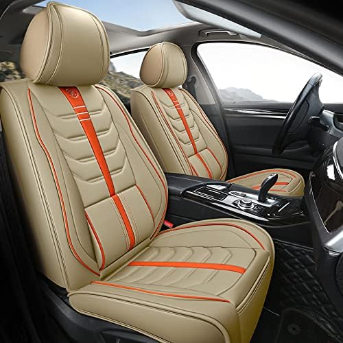 Yowzpe03 се седиште за автомобили со целосен сет со водоотпорна кожа, капаци за перниче за автомобили за возила за автомобили SUV пик-ап