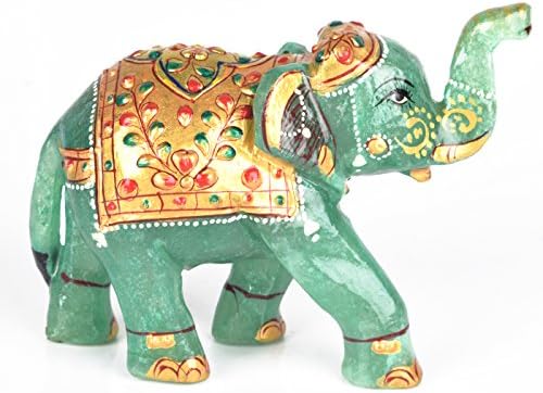 Животинска фигура како декоративен роденденски подарок приближно 1529,00 КТ Зелен жад скапоцен камен Статуа ДБ-475