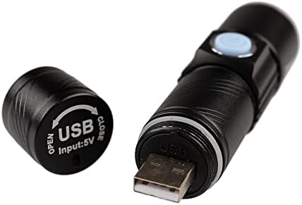 LED фенерче Paracord Planet - 3 режими на светлина - USB -полнење - Вклучен е џеб итен EDC -WRIST - ЛЕР тактички фенерче