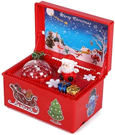 YFQHDD божиќен стил музичка кутија убава креативна декорација за Дедо Мраз предводена музичка кутија за забава