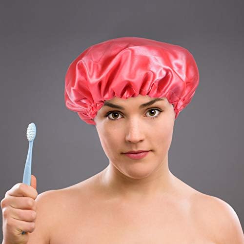 Fomiyes свилена хауба за коса со двојна боја Детска губење спа -слој слоеви за туширање капачиња капа за бања ноќ капаче лубеница реверзибилна