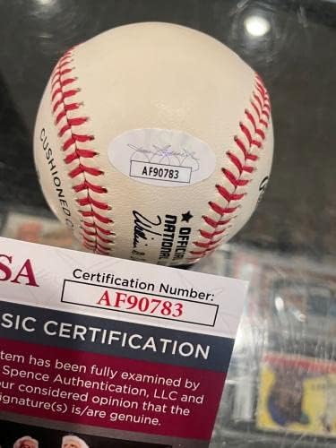 Ворен Спахн Милвоки Атланта Бостон Хравес Хоф Сингл потпишан Бејзбол ЈСА - Автограм Бејзбол