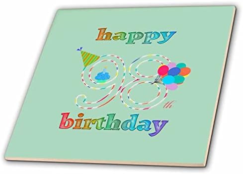 3дроза Среќен 99-ти Роденден, Кекс Со Свеќа, Балони, Капа, Шарени-Плочки