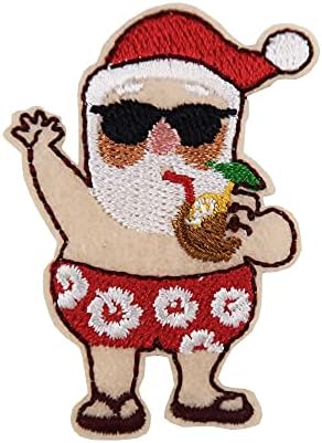 Божиќ во јули кошула DIY, Божиќна апликација Хавајски Дедо Мраз на лепенка на лепенка