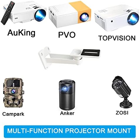 Mini Projector Wall Wall Mount Angle Прилагодлив проектор за монтирање на оптоварување 8,8 lbs должина 7,9 во ротација 360 ° компатибилен