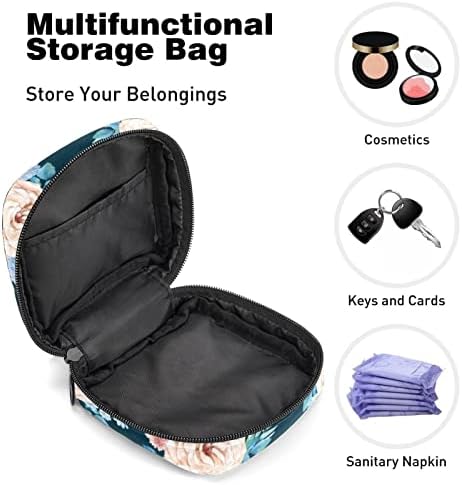 Оријукан санитарна торба за складирање на салфетка, торба за преносни периоди за жени Менструална чаша торбичка, пастирска цветна