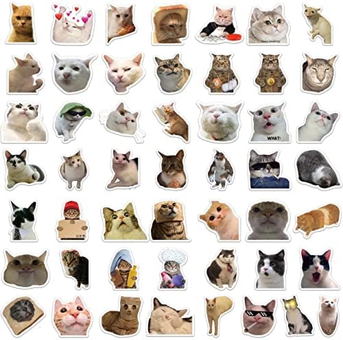 100 парчиња налепници за мачки пакуваат симпатична каваи смешна за loversубители на мачки во вода шише автомобили Возрасни лаптоп тетратка
