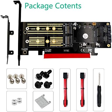 JMT Upgrad верзија 3 во 1 MSATA и M.2 NVME SATA SSD до PCI-E 4X PCIE 3.0 4.0 и SATA3 ADAPTER CONVERTER RISER CARD M Key B Key Bey Apply