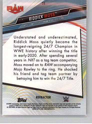 2020 Topps WWE Finest Reforcater 28 Riddick Moss Raw Ruring Carding Card