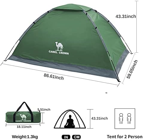 Шатор за камили 2 лица, водоотпорен, простран, лесен преносен шатор за ранец за кампување/пешачење на отворено