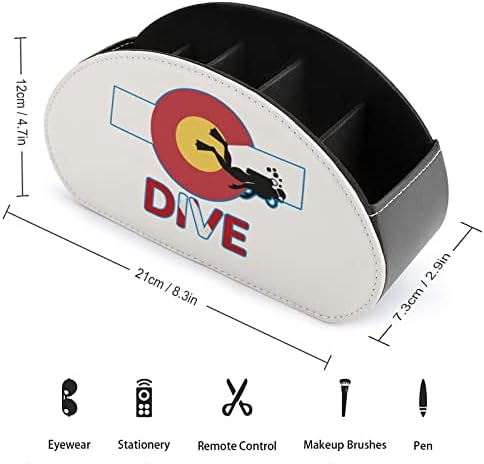 Колорадо знамето Scuba Dive TV далечински управувач држач за десктоп организатор кутија за складирање козметика канцелариски материјали
