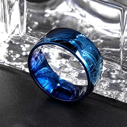 Сини прстени на Колесо 8мм за мажи и жени Персонализиран прстен Прилагодете го прстенот врежан прстен-75842