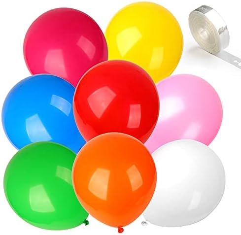 Кугам Еднорог Балон пумпа + 100 парчиња Балони Боја На Виножито Избрани со Ленти Од Лента од 16 стапки