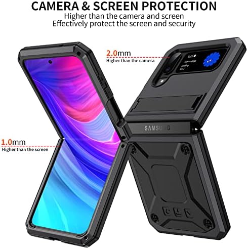 За Футрола ZFlip 3 5G Со Оклоп За Покривање На Штандот Солиден Компатибилен Со Samsung Galaxy Z Flip 3 5g 2021 Случај Тврд Тежок Метал Внатрешната