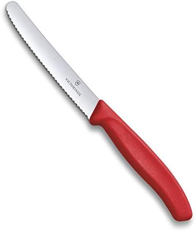 Викторинокс Швајцарски Класичен 4,5 Инчен Назабен Стек Нож Со Црвена Рачка