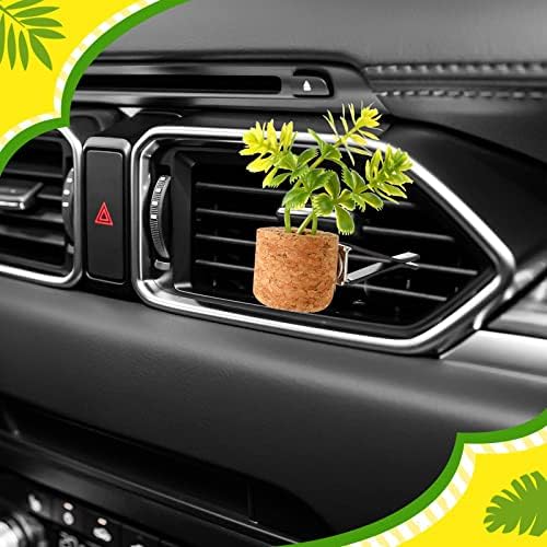 Tallew 12 парчиња симпатична сукуленти за автомобили украси за автомобили освежувач на воздухот, вештачки растителни вентилатори