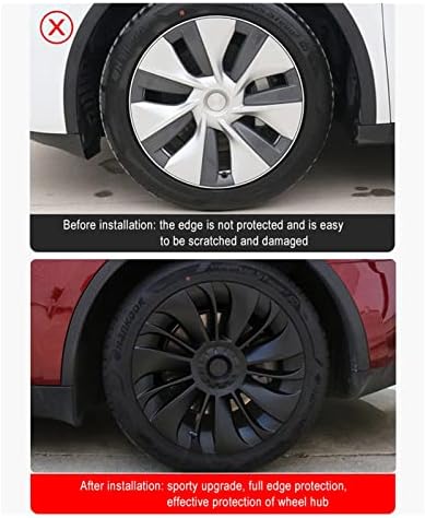 Капче за центар за тркала Компатибилен за Tesla Model y Cover Wheel Enjoliveur 19 инчи ABS Wheel Hubcap комплет CAR 2023 Hub Cover