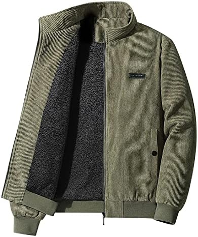 Зимски палто Уфоко, ретро со долг ракав зима плус големина јакна генти домашна облека лабава фитинг јакна цврста зипфронт