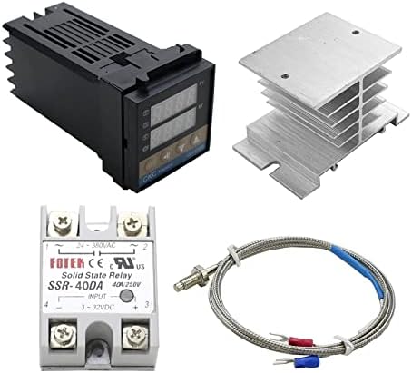 Контролер на температура на температурата Hifasi REX-C100 DIGITAL RKC PID дигитален REX-C100/40A SSR реле/K Термокупар сонда/мијалник