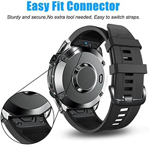 ZPJPPLX 20mm Soft Silicone QuickFit Watch Band компатибилен со Garmin Fenix ​​7s/Fenix ​​6s Pro/6s, Sport замена на зглобот за Fenix