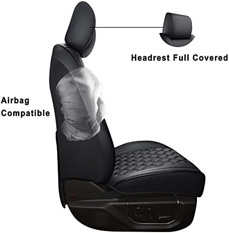 Обвивки за седишта за автомобили Huidasource за Dodge RAM меморија, целосна покриеност водоотпорен кожен пикап седиште за перниче